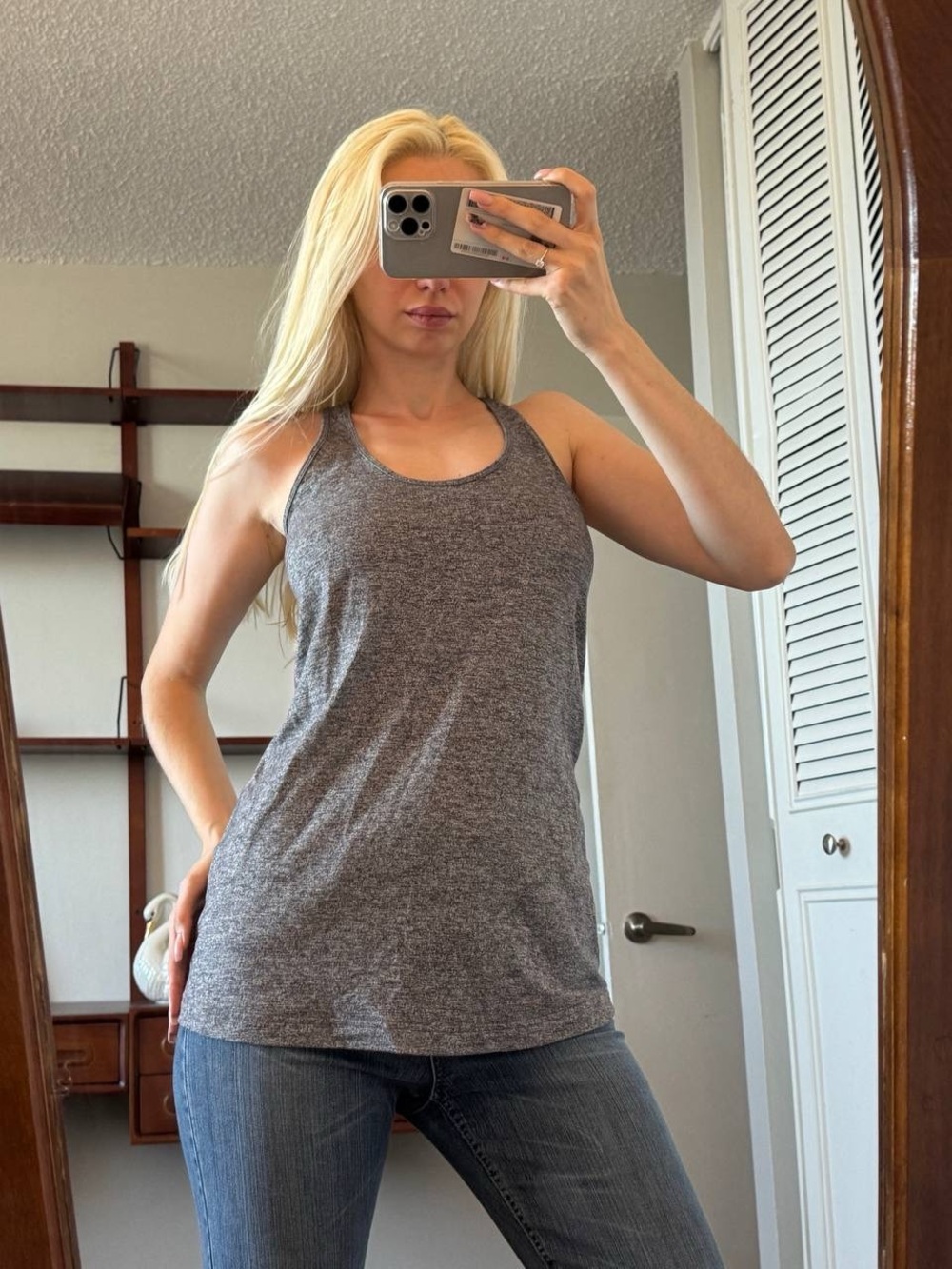 lululemon athletica Gray Racerback Tank Top